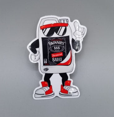 Skinnies Sauce Mascot Sticker — “Sir Sticks-A-Lot” Edition